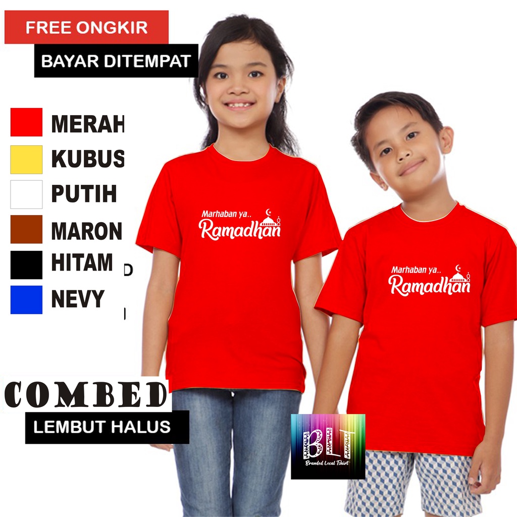 Promo Kaos  Ramadhan Anak Anak  Lengan Pendek Combed 30S Atasan Anak2 cowok cewek Kaos Murah kaos anak kartun kaos anak anime kaos anak murah kaos anak hits kaos viral