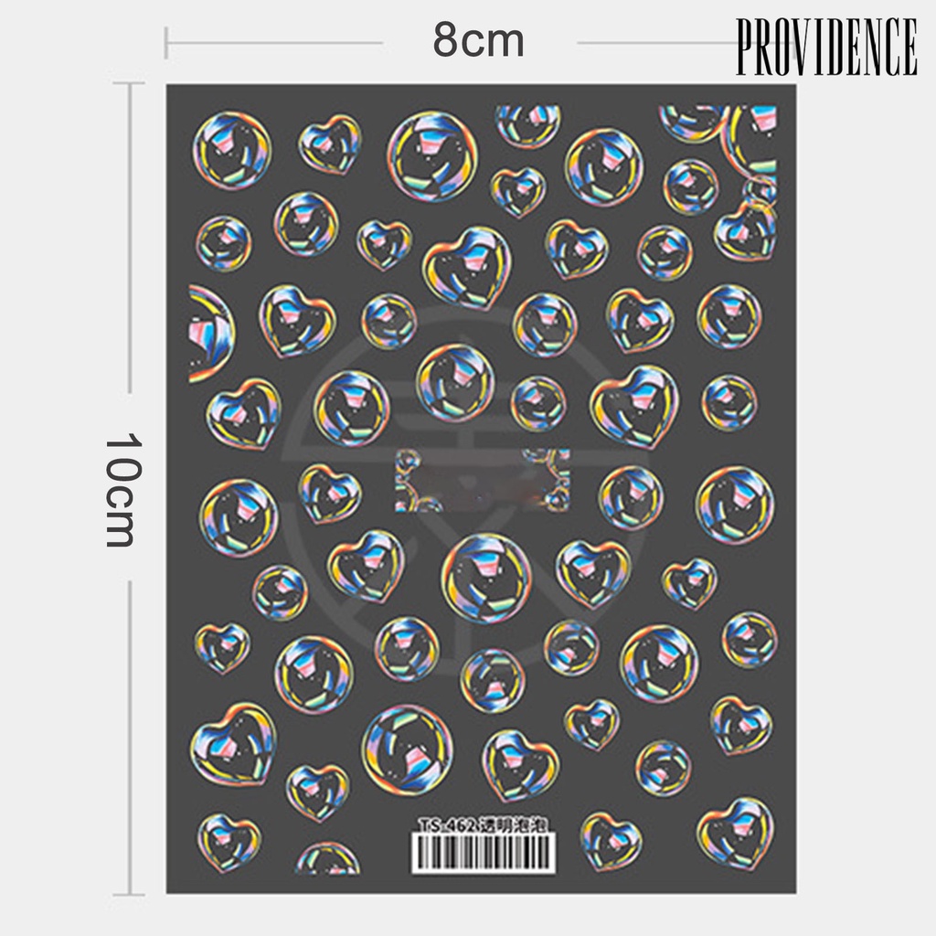 Providence Engraved Nail Bubble Sticker Back Glue Ultra Thin Cute 5D Transparent Fashion Nail Art Design Sticker for Manicure