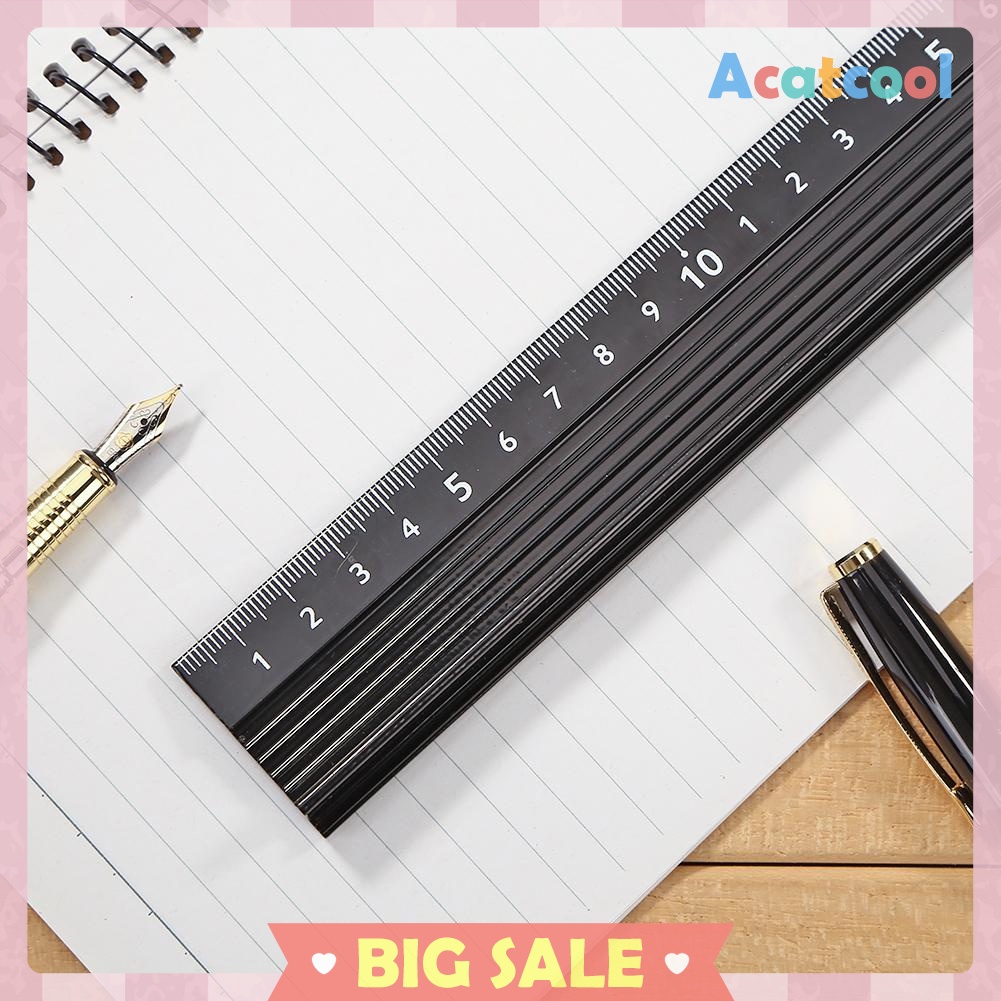 Multi-function Aluminum Alloy Hand Protective Ruler Non-slip Straight Ruler