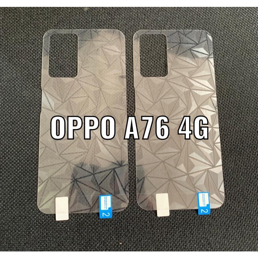 OPPO A55 OPPO A16e OPPO A76 ANTI GORES BELAKANG SKIN DIAMOND GARSKIN MOTIF 3D SPIRAL ANTI JAMUR TRANSPARAN PELINDUNG BELAKANG