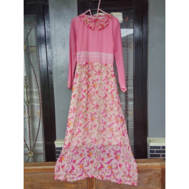 Preloved gamis/Maxi ceruti kombi motif