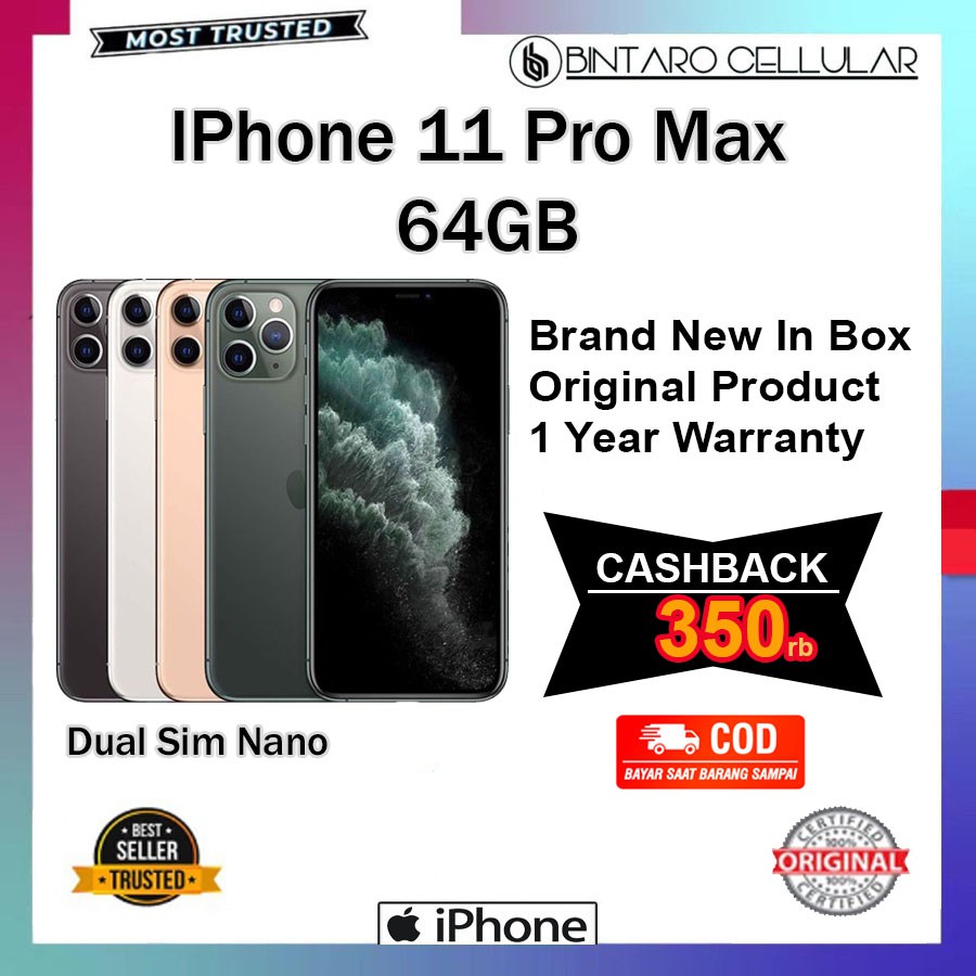 iPhone 11 Pro Max 64GB 256GB 512GB Second Garansi Resmi 100% Original