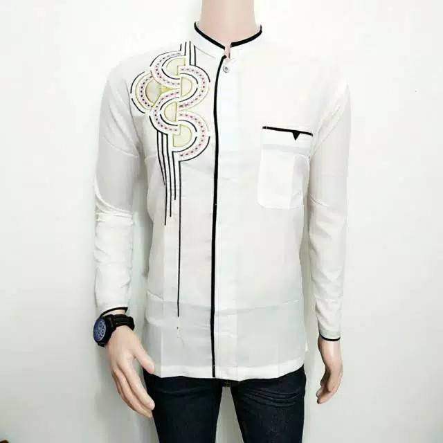  BAJU  KOKO  PRIA DEWASA  REMAJA WARNA  POLOS Koko  Moden Navy  