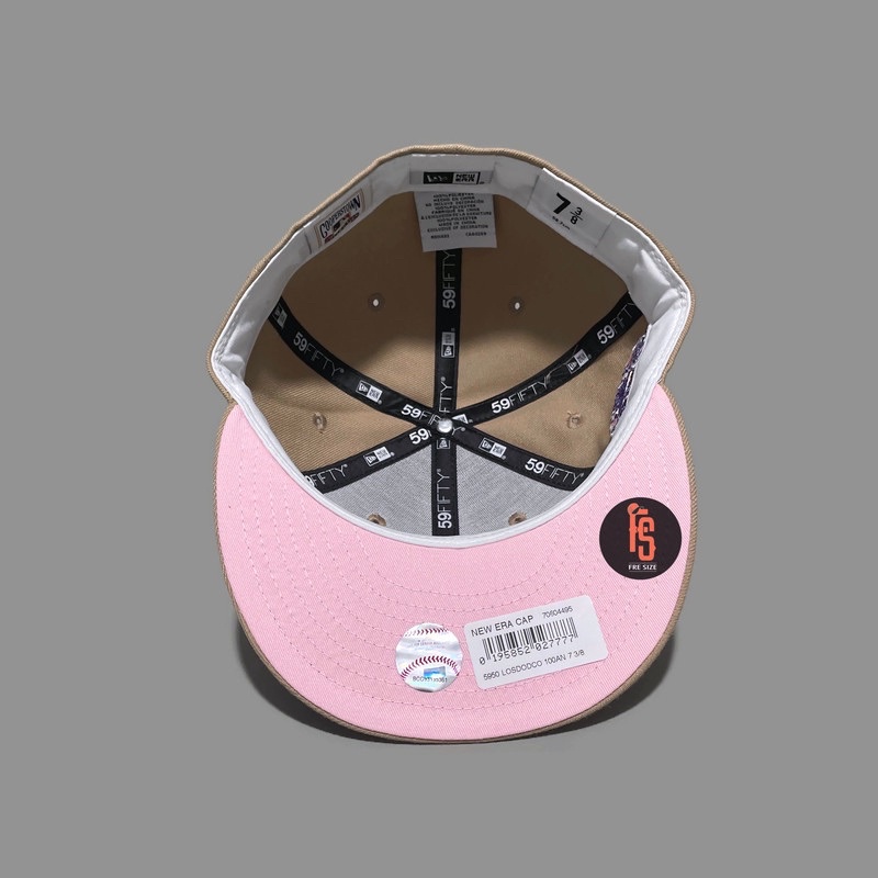 TOPI NEW ERA ORIGINAL 5950 100 ANNIVERSARY LOS ANGELES DODGERS CAMEL UV PINK