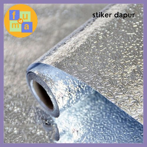 Stiker Aluminium Foil 60cm X 5m Wallpaper Anti Minyak Waterproof / Walpaper Stainless Dinding Tembok Dapur Alumunium Foil Anti Minyak Anti Air