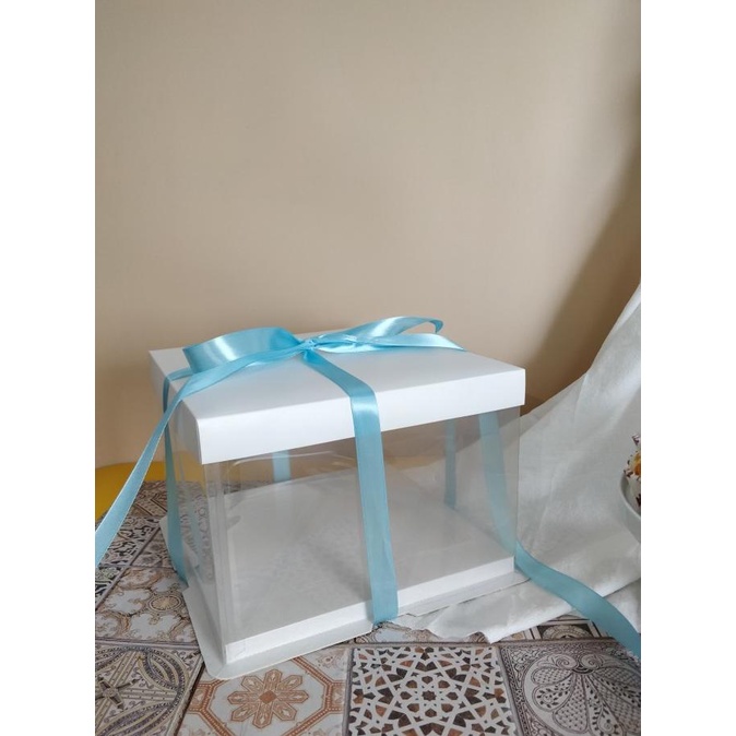

[COD] Box Mika Dus Cake Kotak Kue Besar Plus Pita (10 Inch) 30 X 30 X 25 [COD]