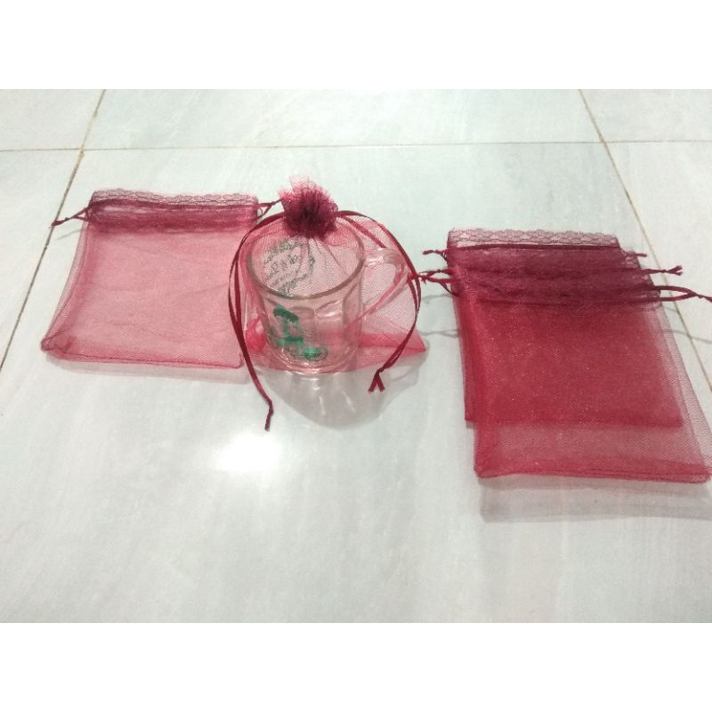 Sarung tile souvenir gelas Gagang ukuran 13 x 15 cm