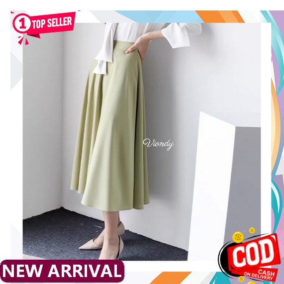 ✨Rj_Mue✨ (Bisa Cod) Rok Jacklyn Maxi Panjang Bawahan Long Skirt Wanita - Androk Ootd Korean Style Ke