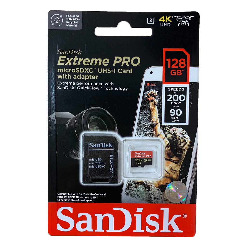 Memory Card | Micro SD 128GB SanDisk Extreme Pro up to 200Mbps U3 A2 V30 - Garansi Resmi Lifetime