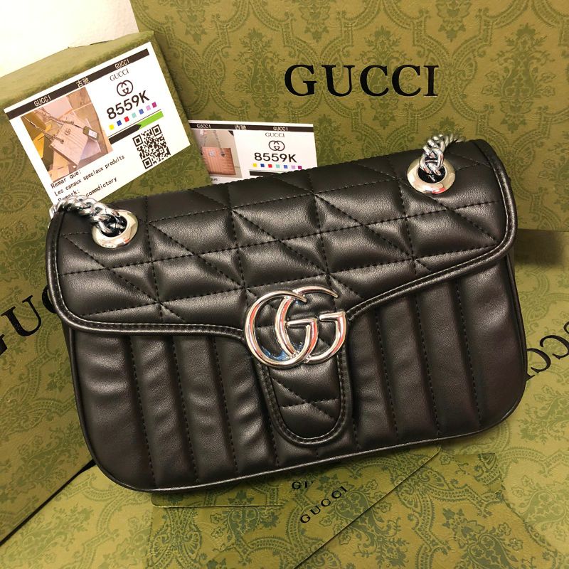 Tas Fashion Wanita Gucci Marmont Aria SHW Besi Silver TERMURAH