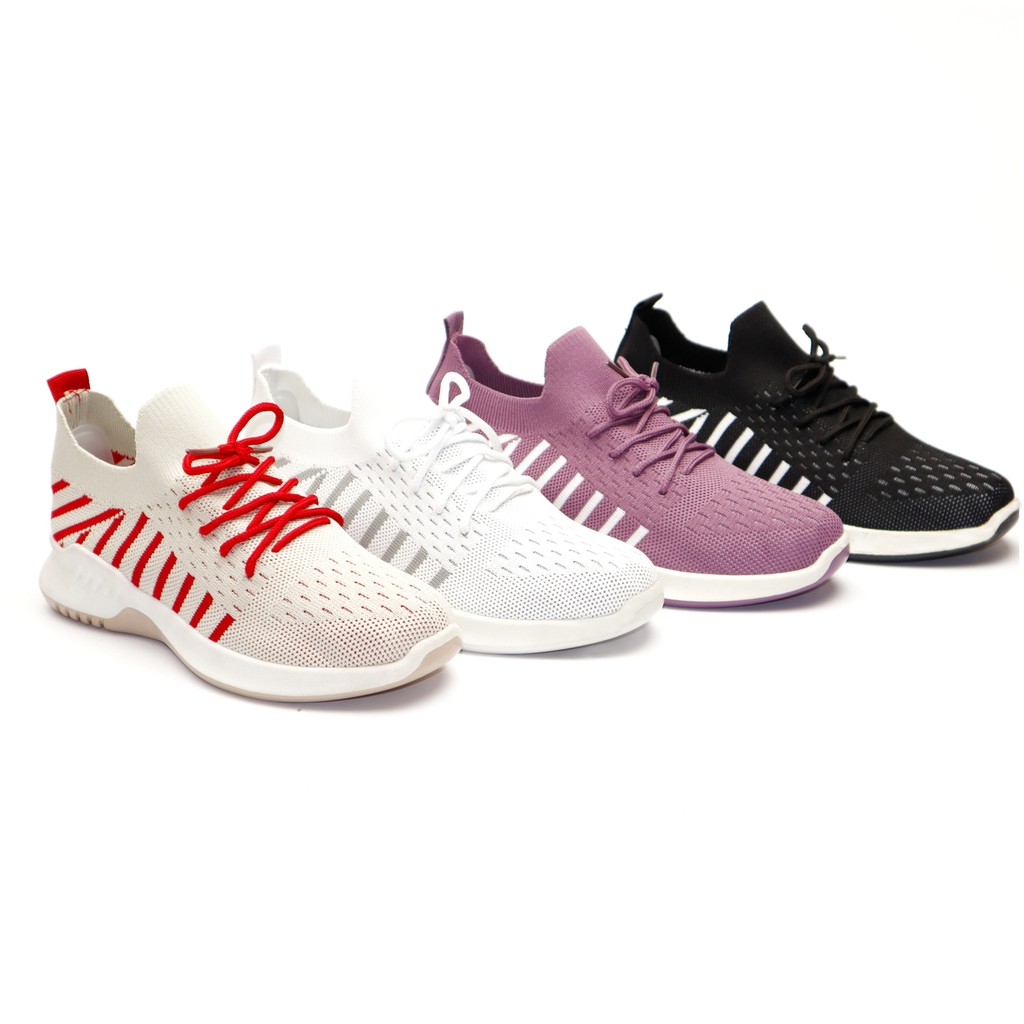 SFOS - Sepatu Wanita Sneakers Import Shoes Flyknit AntiSlip Soft Canvas RKEMO2746 (1KG MUAT 2PASANG)