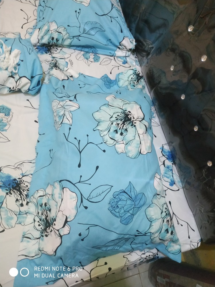 Bedcover Premium Tinggi 30 Cm Vallery Quincy Uk. King (180x200)cm Motif Bertema Biru Dan Laut