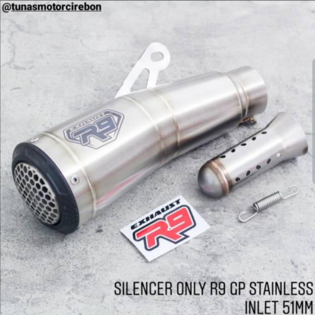 Knalpot Silencer silincer doang R9 GP SS stainless inlet 51mm