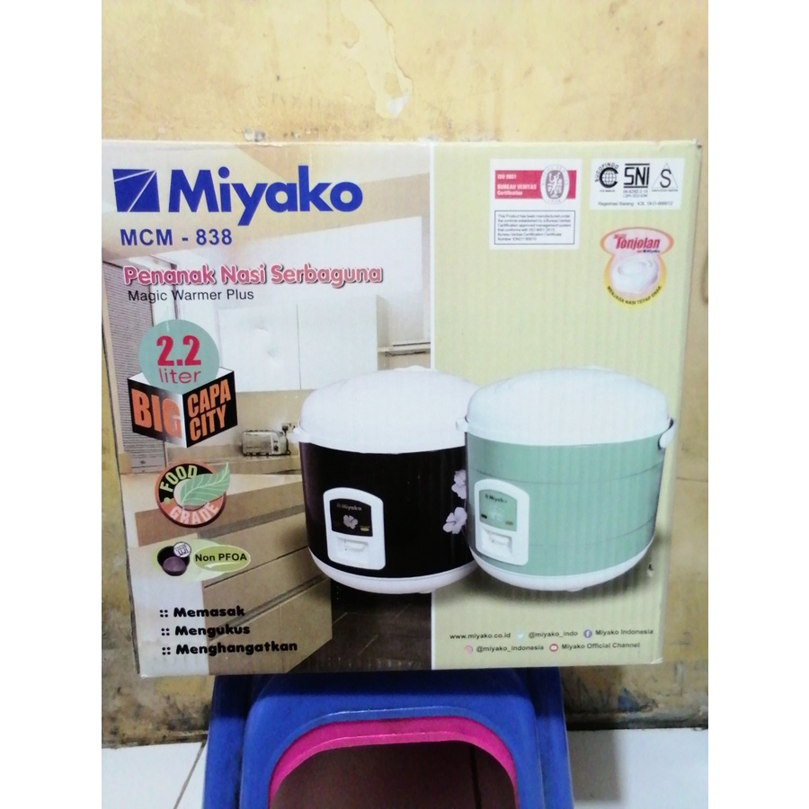 MAGIC COM RICE COOKER MIYAKO 2,2LITER 2,2L 2LITER MCM838 MCM 838 3 IN 1 PANCI JUMBO