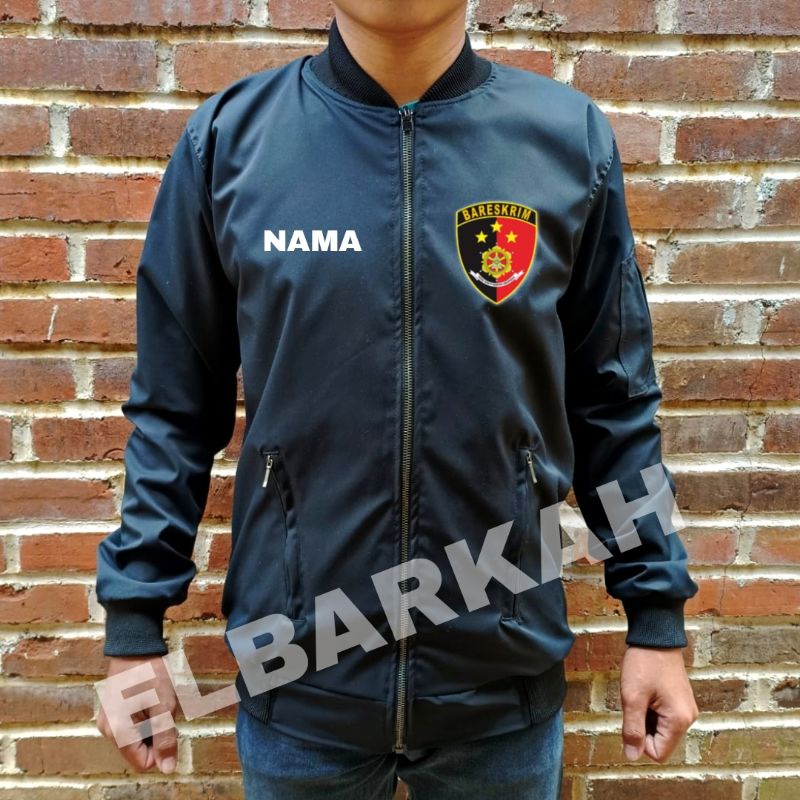 JAKET BOMBER LOGO BARESKRIM POLRI JAKET BOMBER BISA COSTUM  jaket bomber terbaru jaket bomber elegan