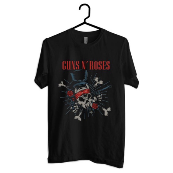 KAOS MUSIK GUNS N ROSES VINTAGE HITAM T-SHIRT CASUAL PRIA DAN WANITA DISTRO BANDUNG