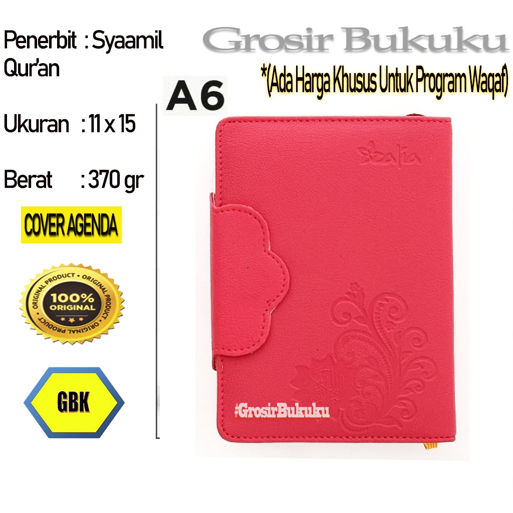 Al-Quran Azalia A6 Agenda Magnet / Mushaf Azalia Terjemah For Woman - Syaamil Quran