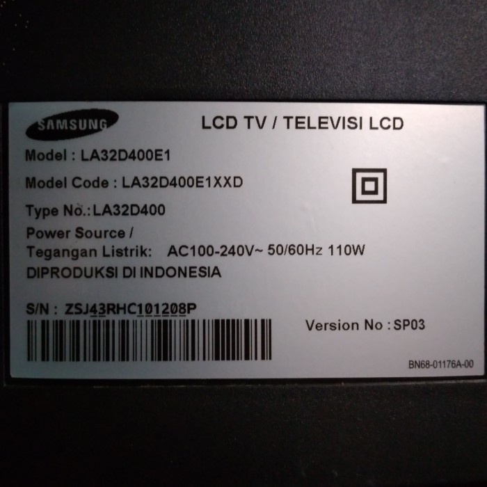 Power Supply TV LCD Samsung LA32D400 psu la32d400e1 la32d400e1xxd