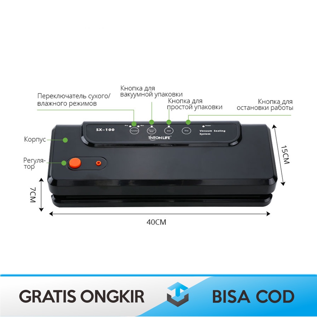 PERLENGKAPAN DAPUR POMPA VACUUM SEALER MAKANAN MULTIFUNGSI ORIGINAL