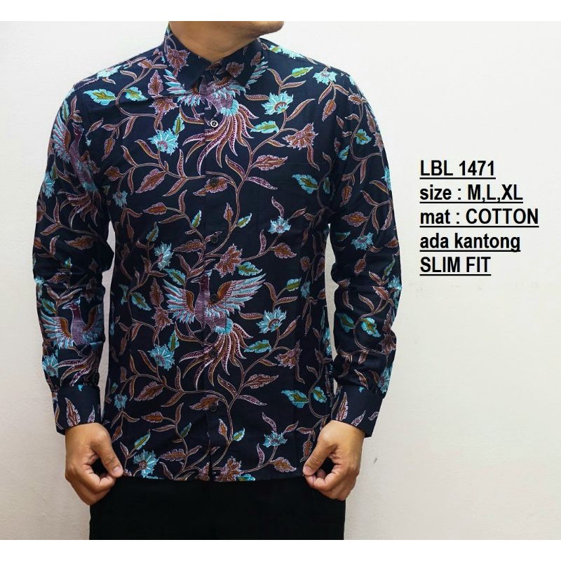 KEMEJA SLIM FIT PRIA BATIK SLIMFIT REAL PICT ORIGINAL LUIGI BATANI LB569