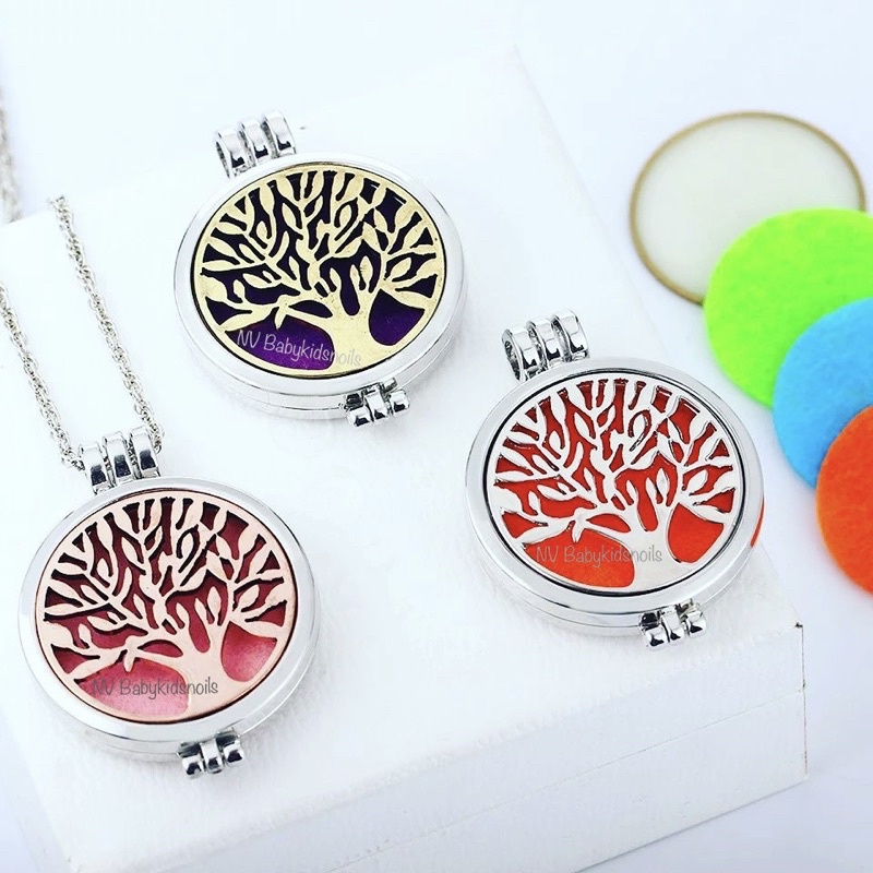 Kalung Diffuser / Aromatherapy Diffuser Necklace Stainless Steel Tree of Life Pattern / Locket Penda