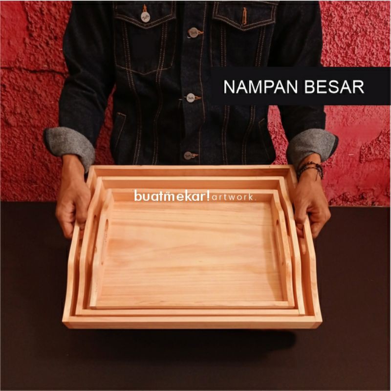 NAMPAN KAYU BESAR / baki kayu / tray