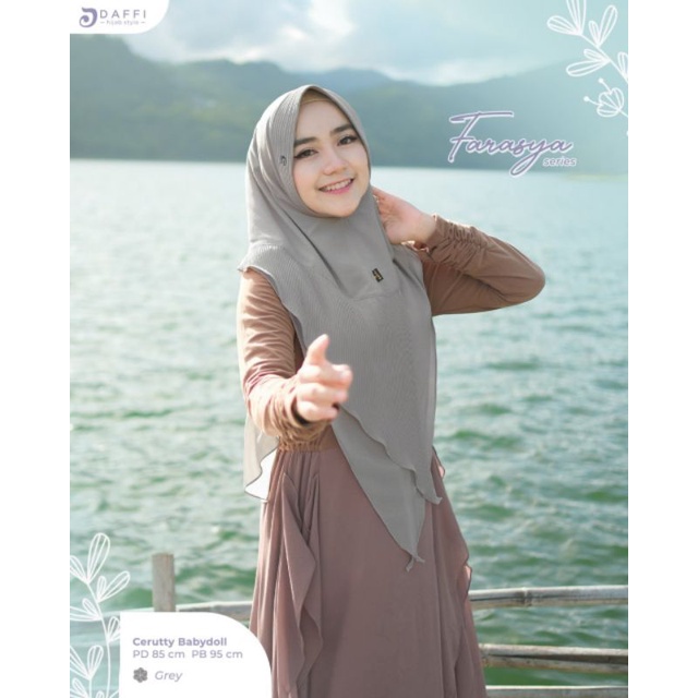 Farasya Daffi Hijab Kerudung Bergo Bahan Ceruty