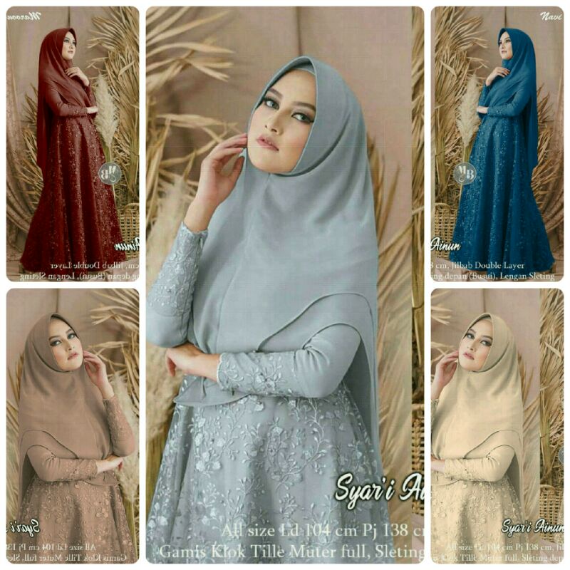 DRES JUMBO BAJU SYAR'I FREE HIJAB BROKAT JUMBO MODERN BAJU PESTA