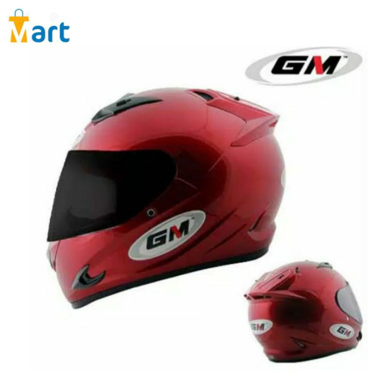 Helm GM full face New merah maroon original