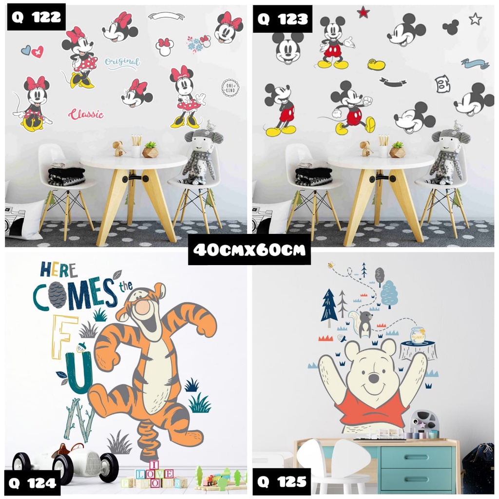 WALLSTICKER WALL STICKER STIKER DINDING WALLSTIKER MICKEY MINIE MOUSE DISNEY THE POOH KARAKTER ANAK