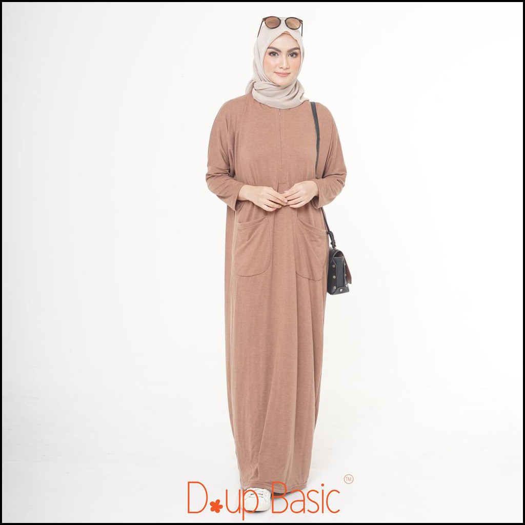Dupbasic Gamis Kaos Halle Gamis Polos Syari Casual Bahan Misty Kaos Busui Friendly Daily Original