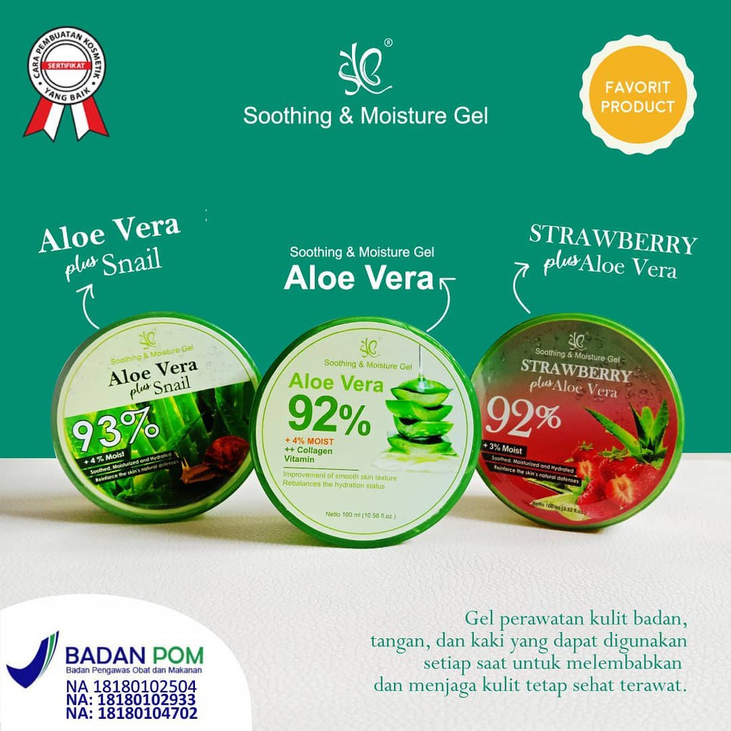 SYB ALOE VERA SOOTHING GEL/ ALOEVERA SOOTHING GEL SYB - BPOM