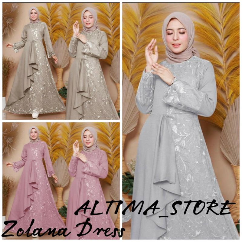 ZOLANA DRESS BRUKAT/GAMIS MUSLIM BRUKAT TERBARU