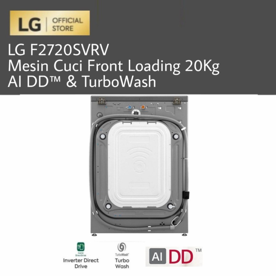 LG F2720SVRV Mesin Cuci Front Loading 20Kg AI DD™ &amp; TurboWash