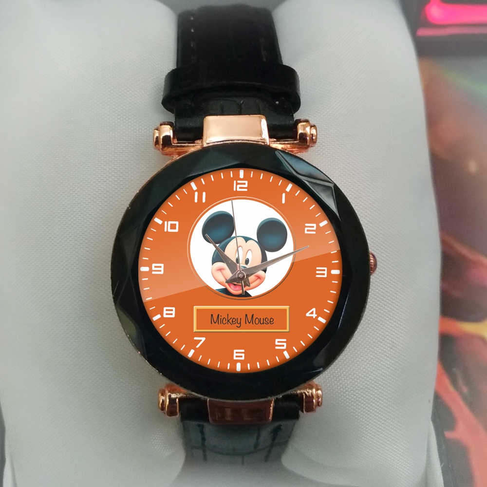 Jam Tangan Mickey Mouse || Jam Tangan Mr. Mickey Mouse Custom Nama || Jam Tangan Wanita Mickey Mouse