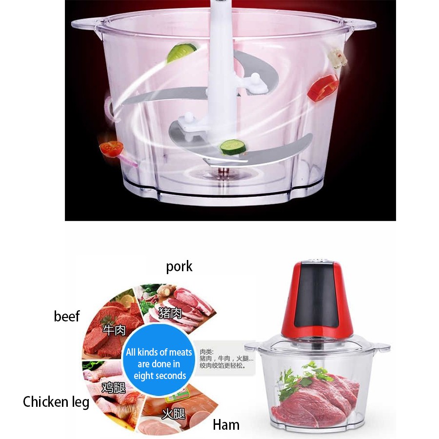 Blender Daging/Meat Grinder Food Processor/Penggiling Daging 2Set Pisau Warna Hijau Two-Color VS