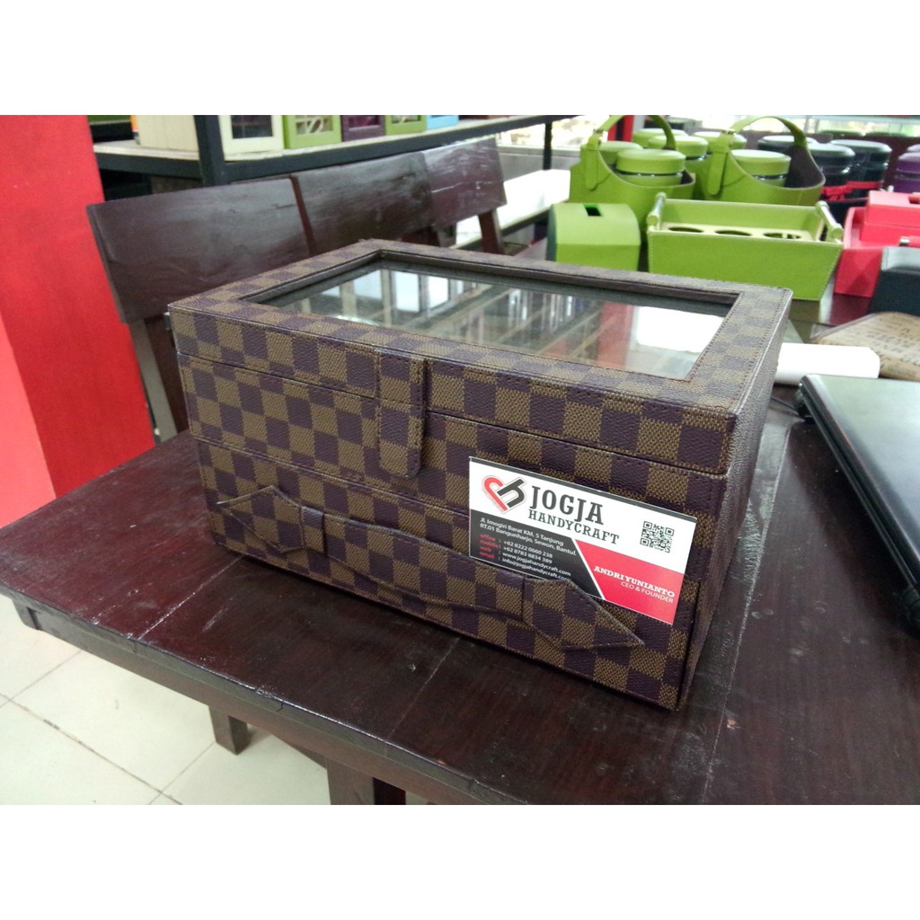 KOTAK TEMPAT JAM TANGAN ISI 24 WATCH BOX ORGANIZER DAMIER