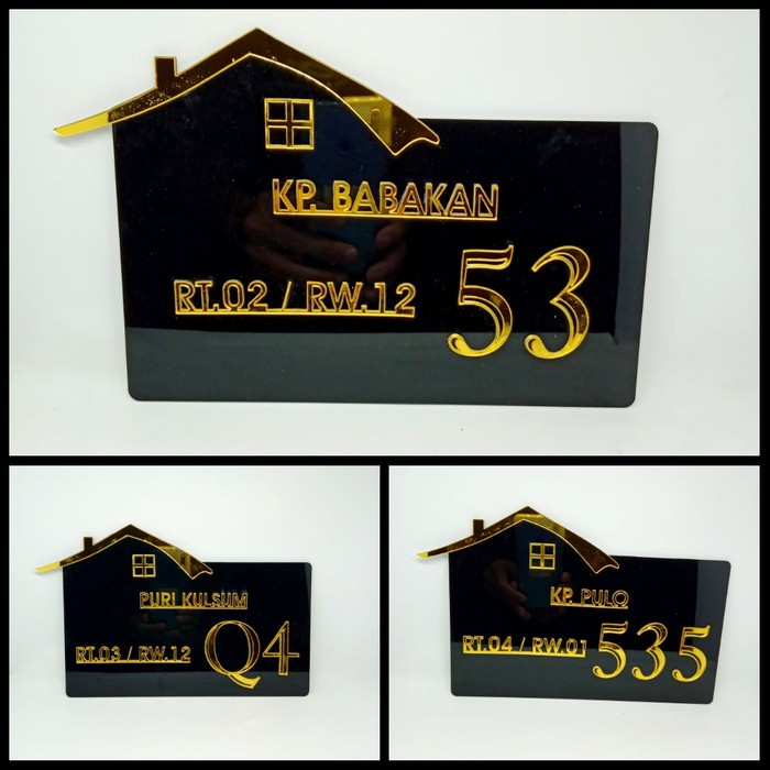 

Nomor Rumah Akrilik spesial Gold