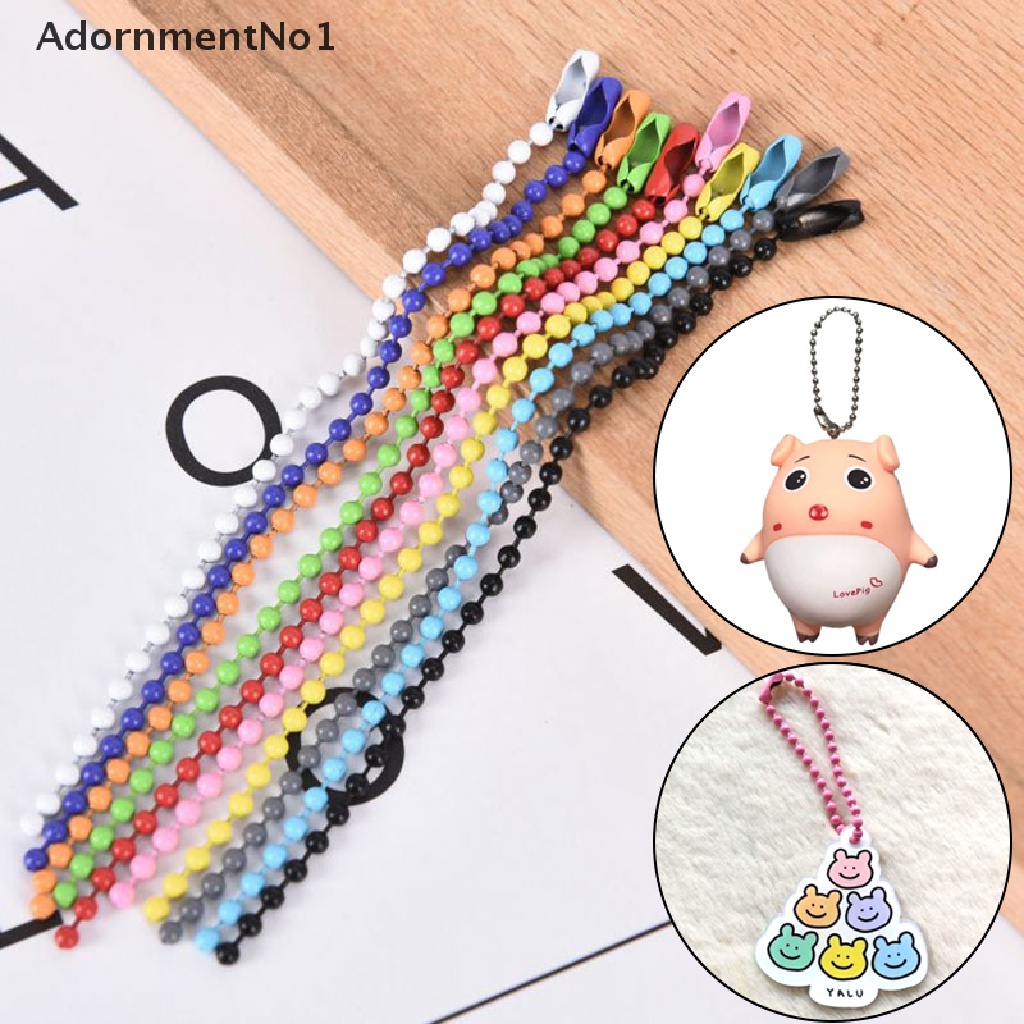 (AdornmentNo1) 10pcs / Set Gantungan Kunci Manik-Manik Bola 2.4MM Warna-Warni Untuk Membuat Perhiasan DIY