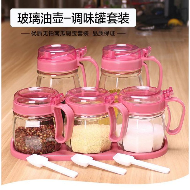 Tempat bumbu set 5 pc -Tempat Bumbu dan Minyak-Set Tempat Bumbu-Wadah Bumbu dan Minyak