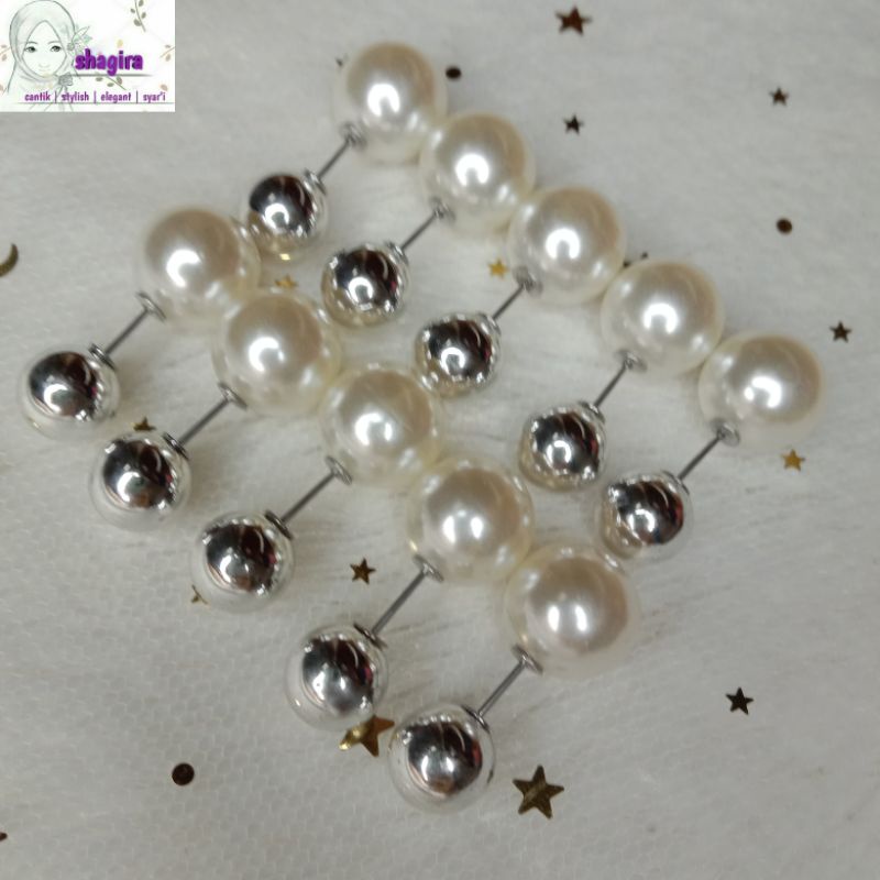 bros jilbab mewah premium by shagira tupsin mutiara Bros tusuk tupsin Korea brooch aksesoris  jilbab tupsin warna tupsin dove doffa moza bros hijab bros kecil bros pilihan bros hijab korea peniti jarum tupsin brooch cantik murmer peniti hijab jarum warna-Silver