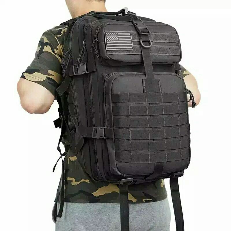 Tas ransel tactical backpack NEW 3P impor 50liter black