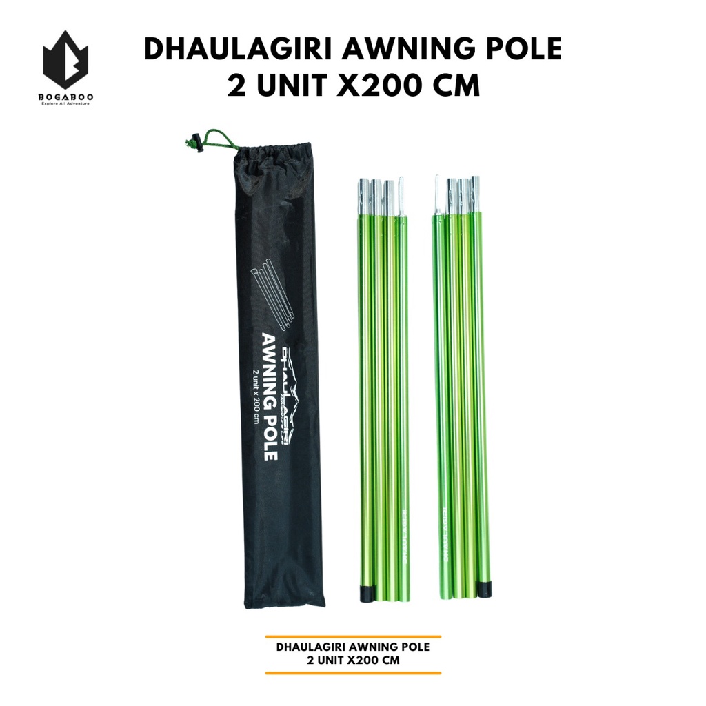 Tiang Flysheet Dhaulagiri Awning Pole Alumunium Ultralight Set 2 Pcs Tiang Tenda Kuat Untuk Camping 