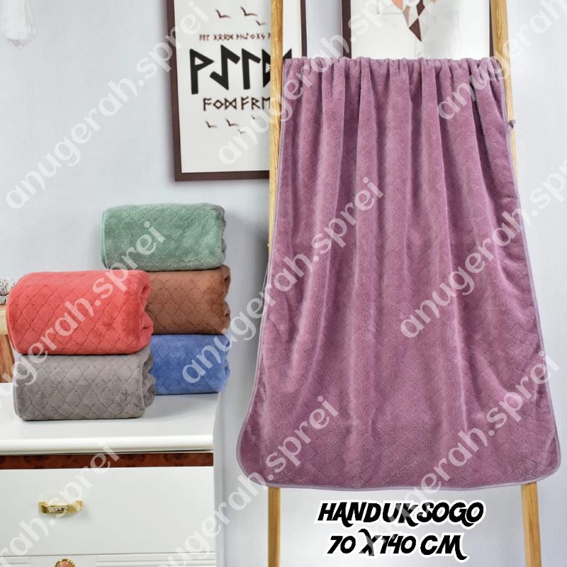 HANDUK MICROFIBER UKURAN JUMBO 70X140 - MERESAP AIR - HALUS &amp; LEMBUT - HANDUK ANAK - HANDUK BAYI - SOUVENIR - KADO - GROSIR