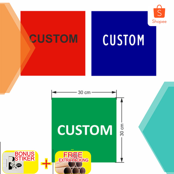 

CUSTOM SIGN Plang Papan Plat Akrilik Custom 30 x 30 cm Elegan