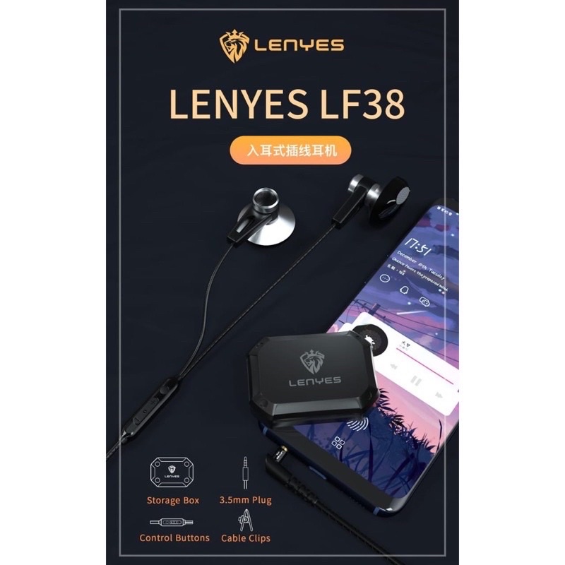 Handsfree Internasional LENYES LF38 FREE Box Handsfree Premium Extra Bass