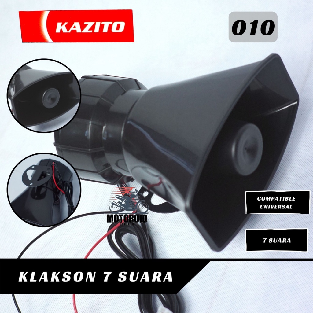 Klakson Kazito Klakson Toa 7 Suara 12 Volt + Microphone Ukuran Super Big Bass High Quality