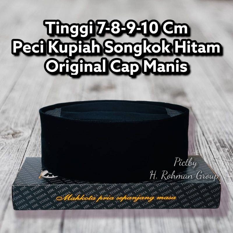 Manis Peci Songkok Kopiah Merek Manis Original Hitam Polos Ac