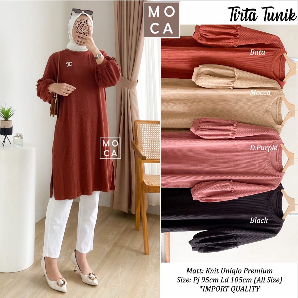Tirta Tunik Original by Mocca Bahan Knit Uniqlo - Tunik Syari Lebaran