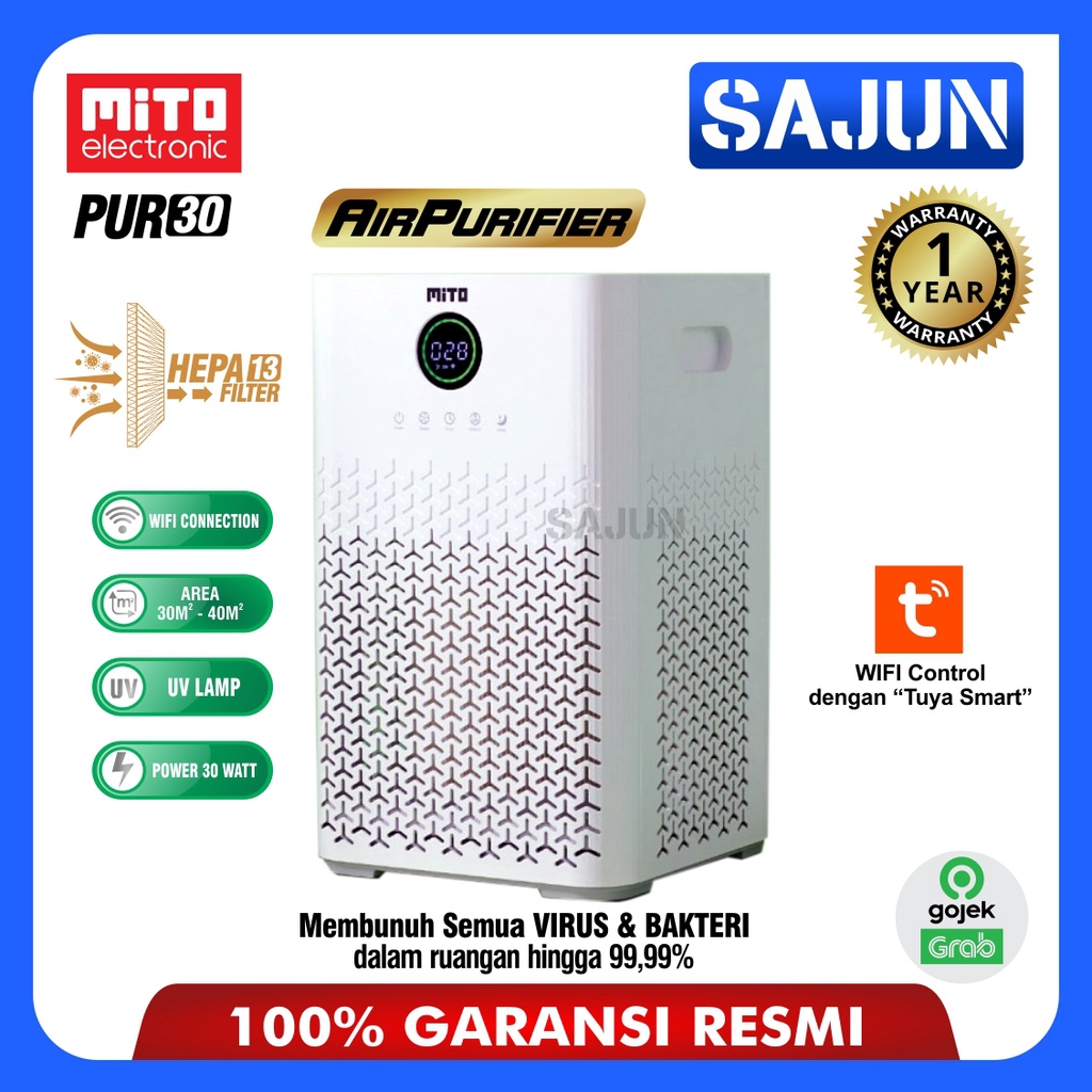 Mito Air Purifier HEPA13 Filter Alat Pembersih Udara PUR30 / PUR50